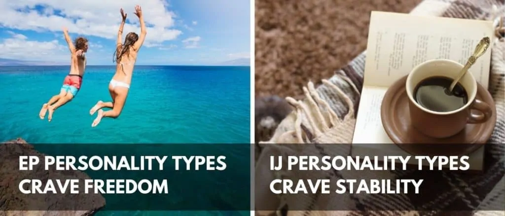 The differences between EP and IJ personality types