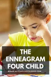 Get an in-depth look at the strengths and struggles of the Enneagram 4 child. #Enneagram #personality