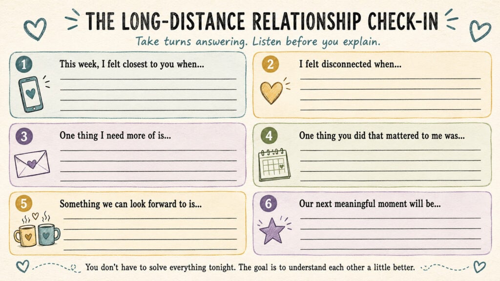 Long distance relationship check-in