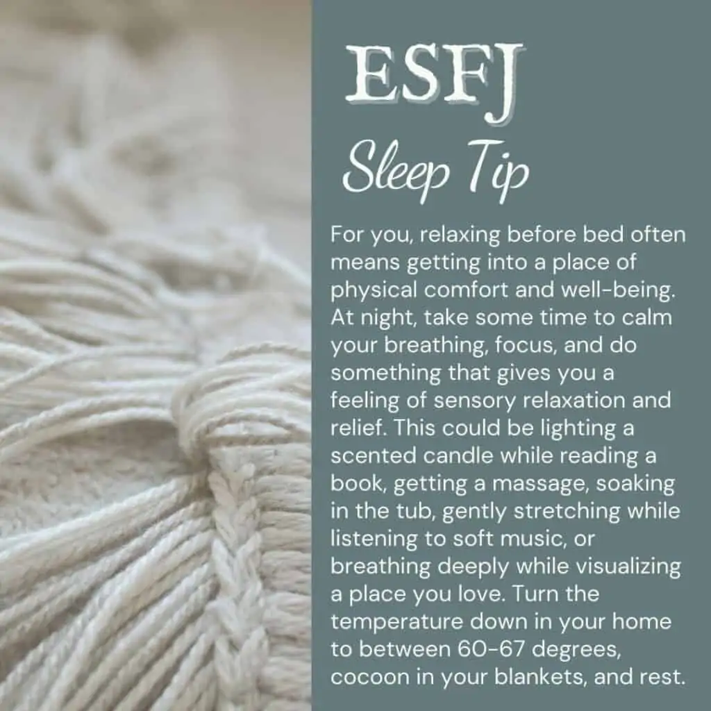ESFJ sleep tip