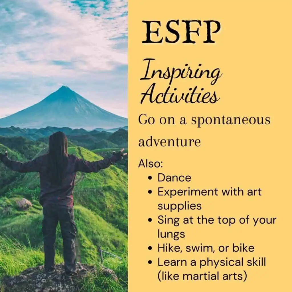 Inspiring activities for ESFP personality types