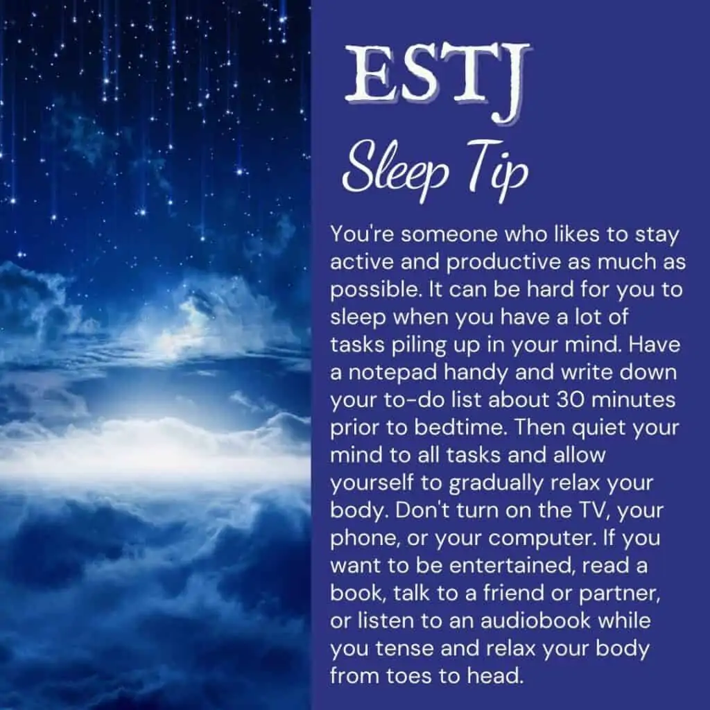 ESTJ sleep tip