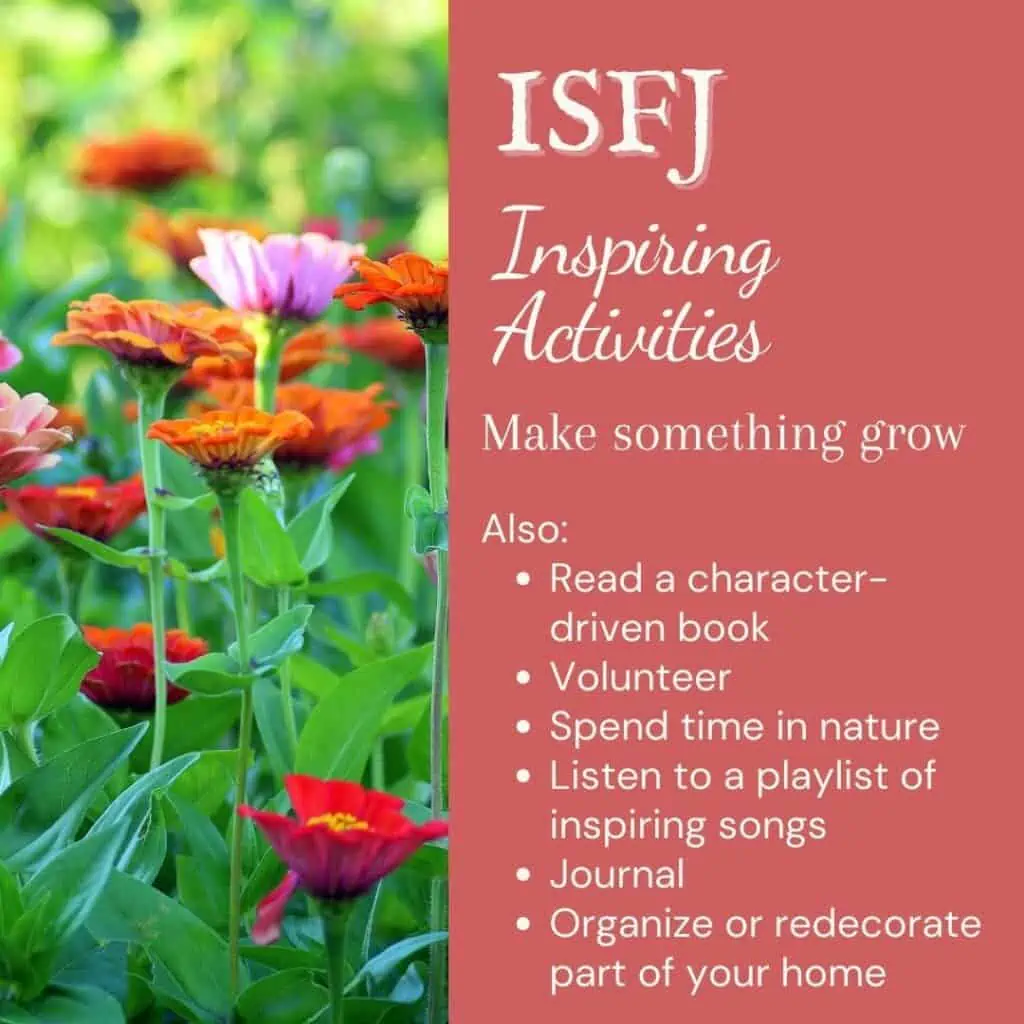 Inspiring activities for ISFJs
