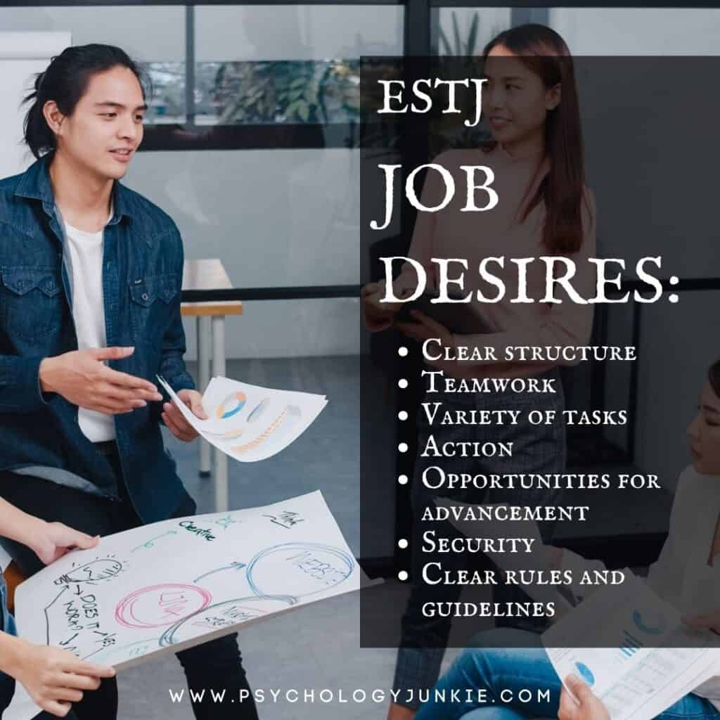 ESTJ Job Needs