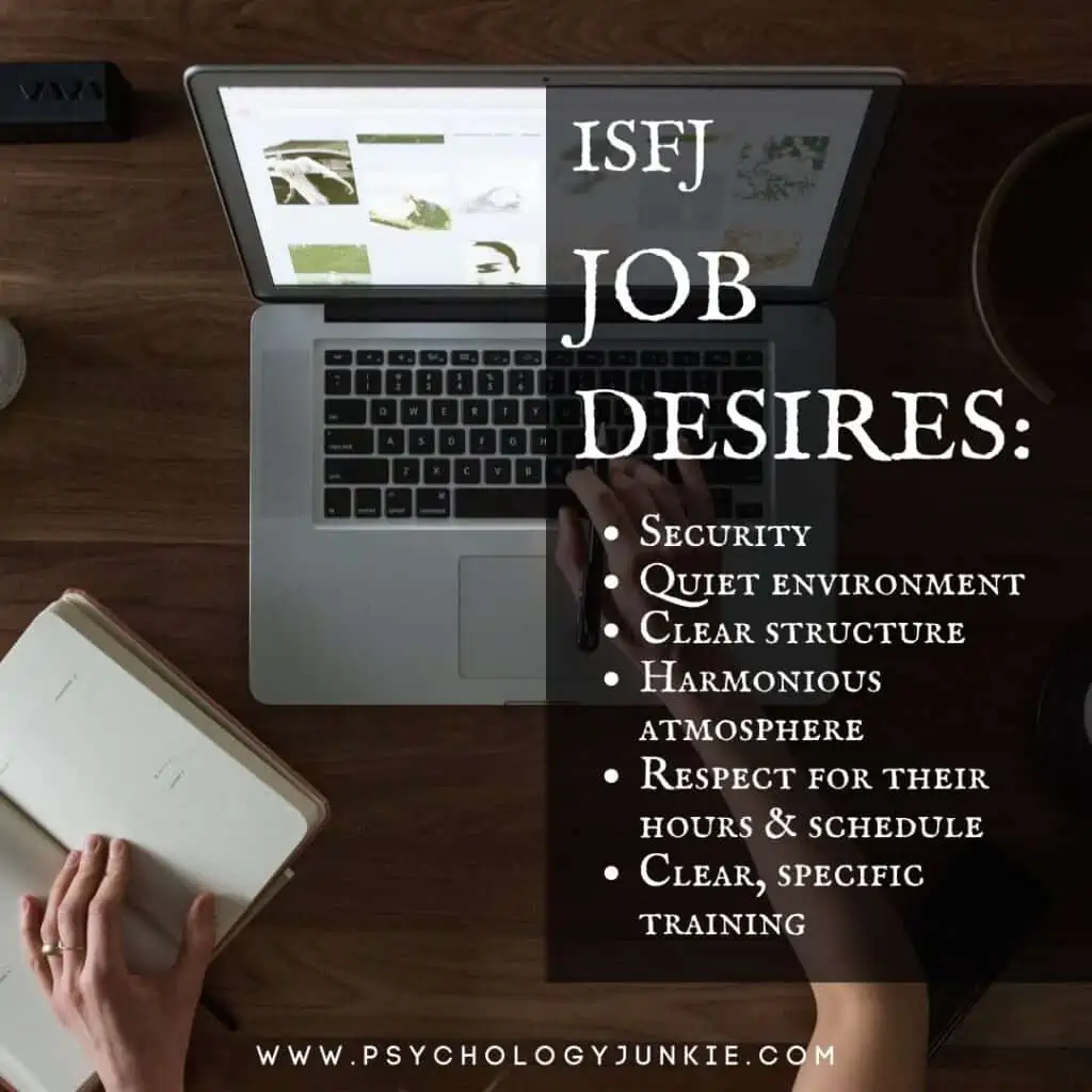 ISFJ Job Needs