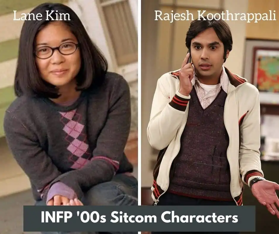 Lane Kim and Rajesh Koothrappali, INFP sitcom characters
