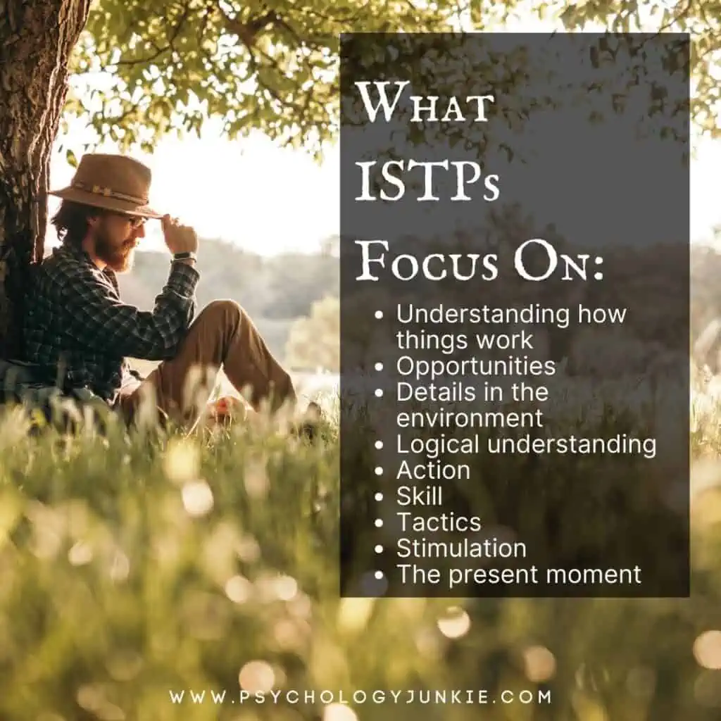 What ISTPs focus on