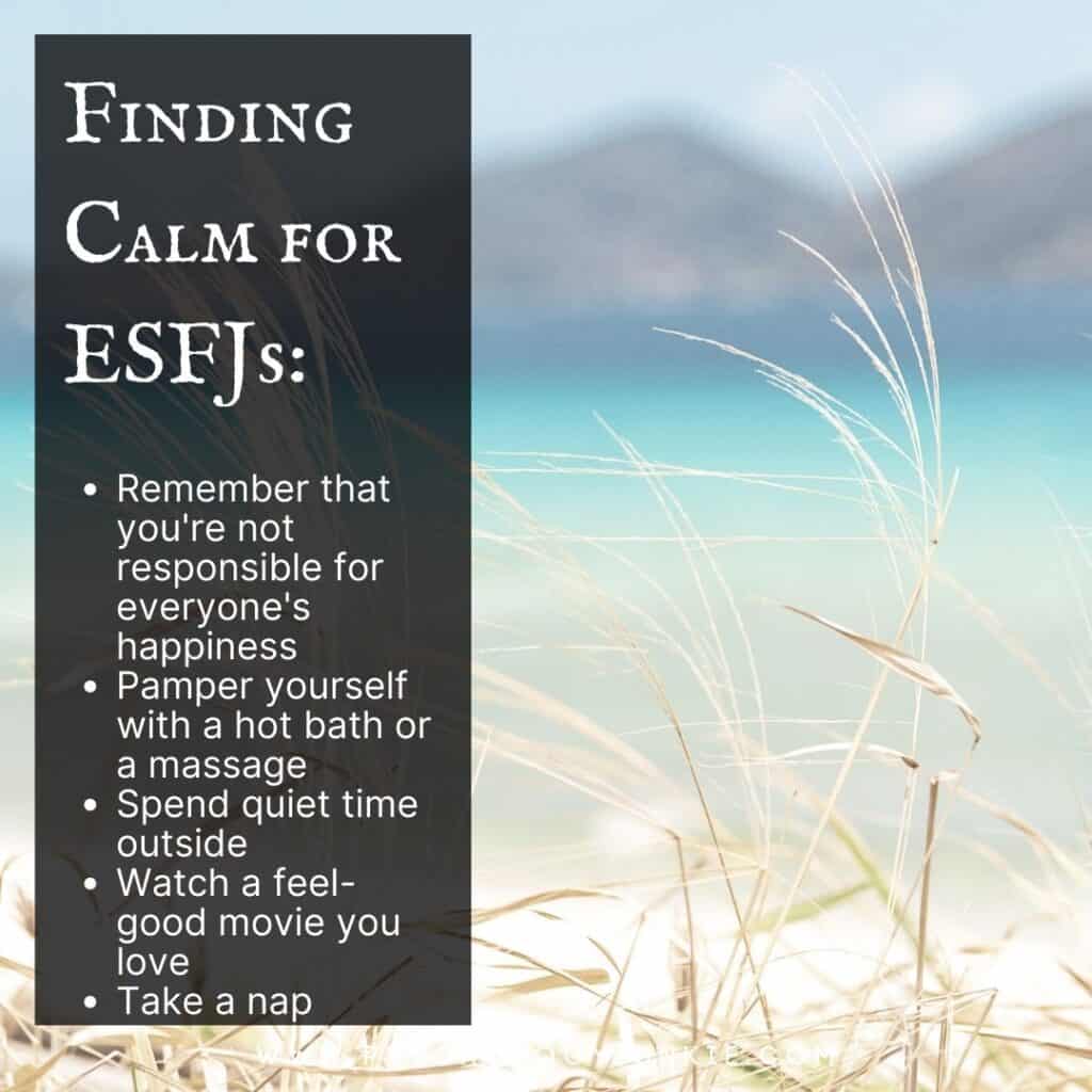 Finding calm for ESFJs