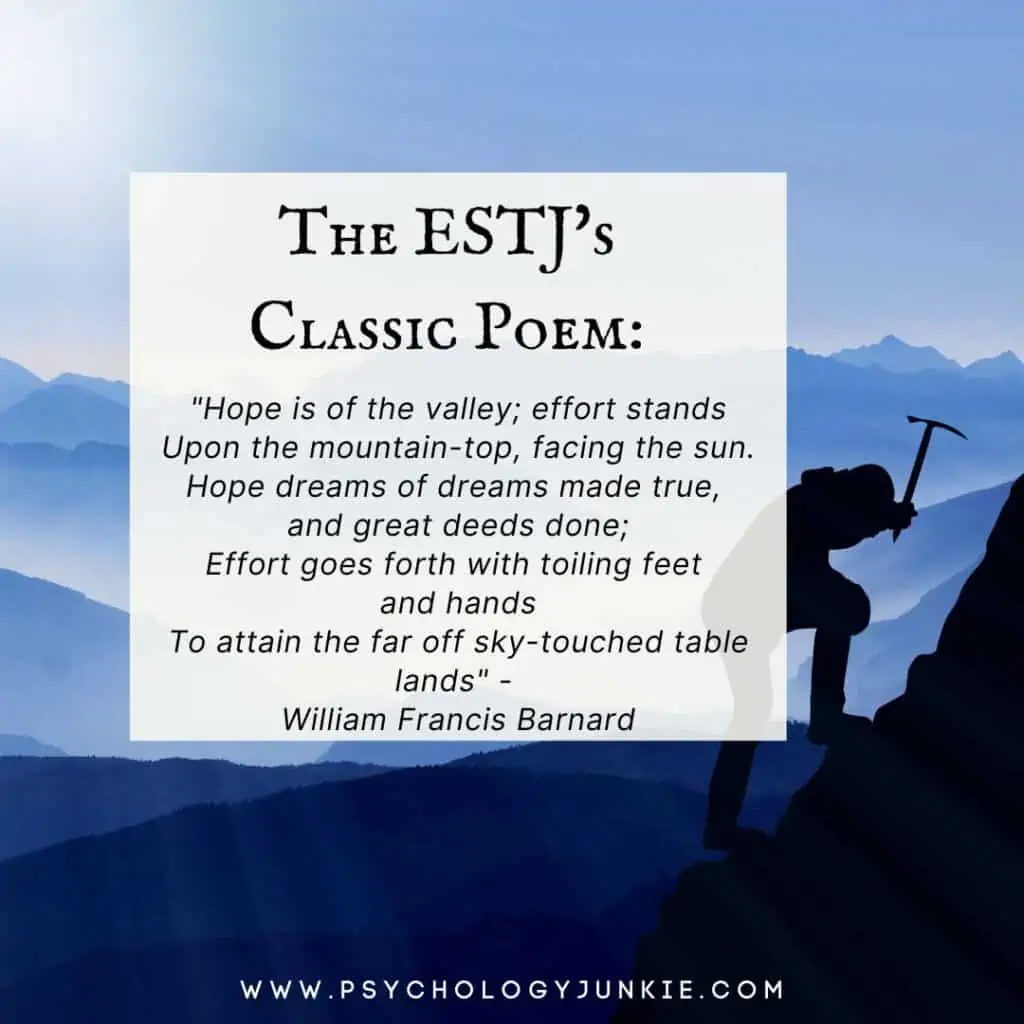 ESTJ classic poem