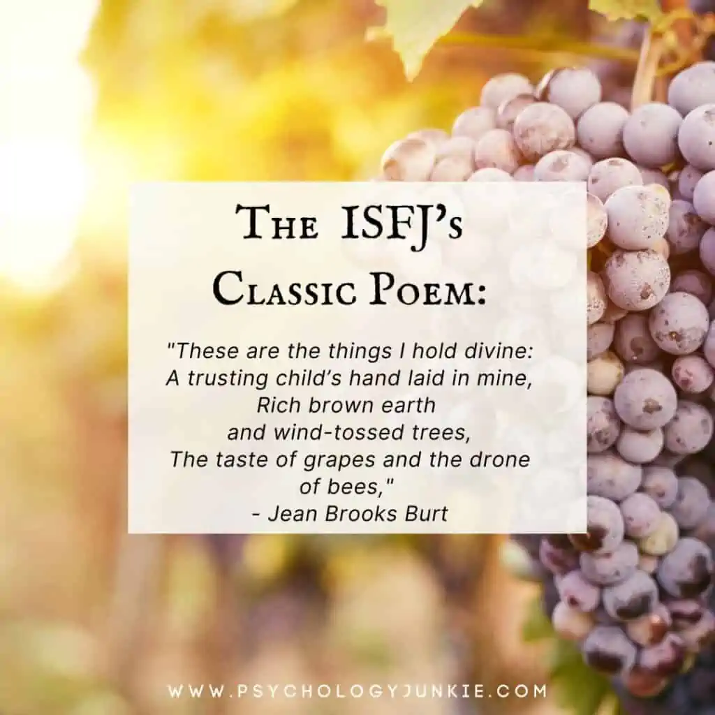 ISFJ classic poem