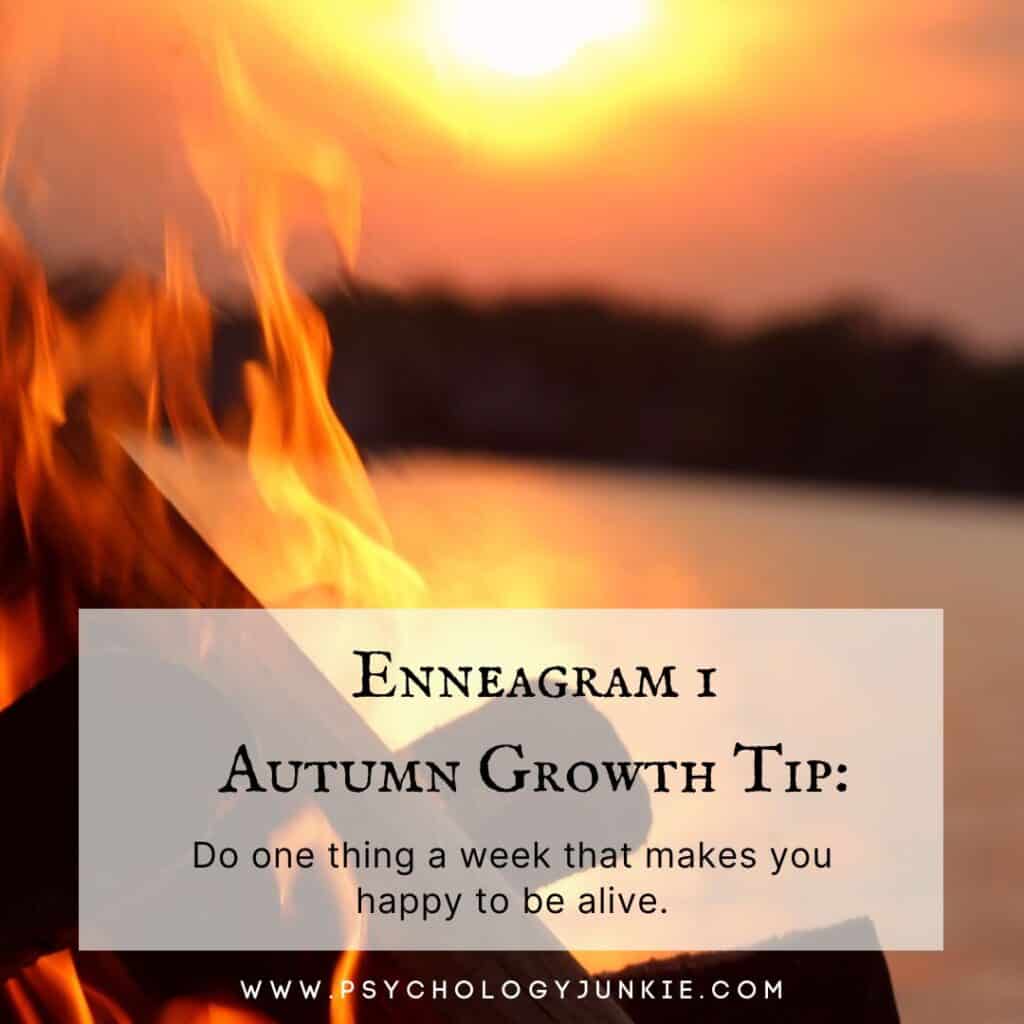 Enneagram 1 growth tip - do one thing that makes you happy to be alive