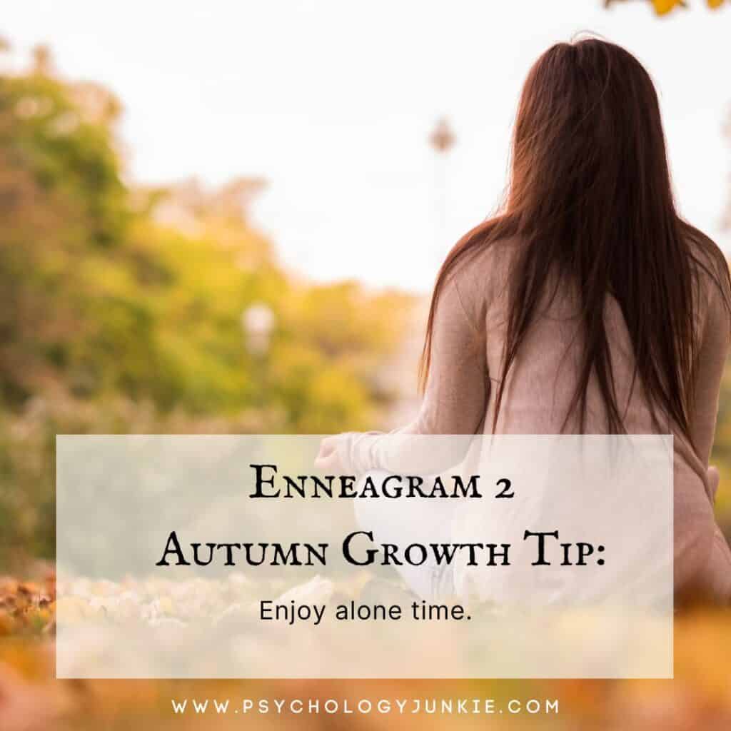 Enneagram 2 growth tip - spend time alone