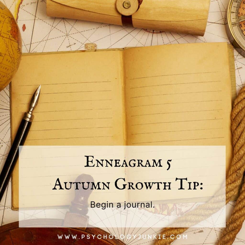 Enneagram 5 growth tip - Start a journal