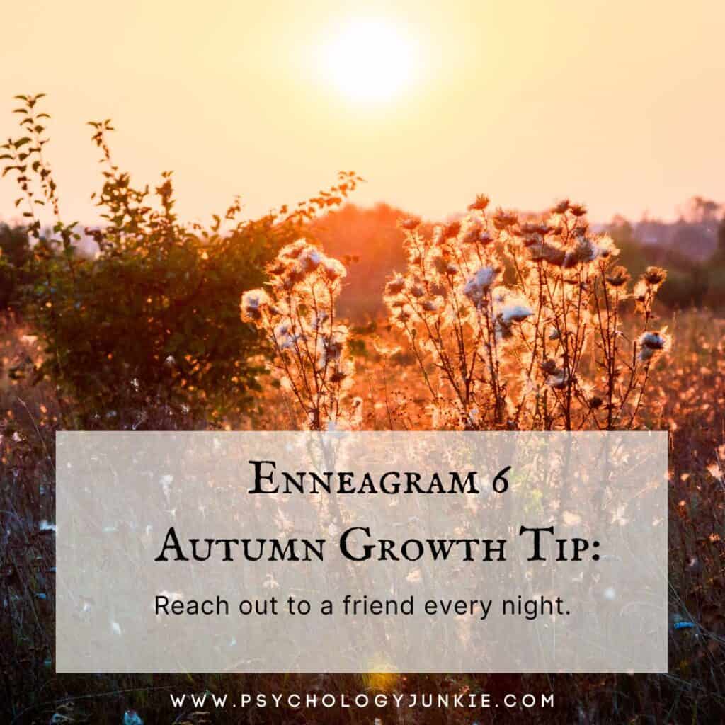 Enneagram 6 growth tip - reach out to a friend every night