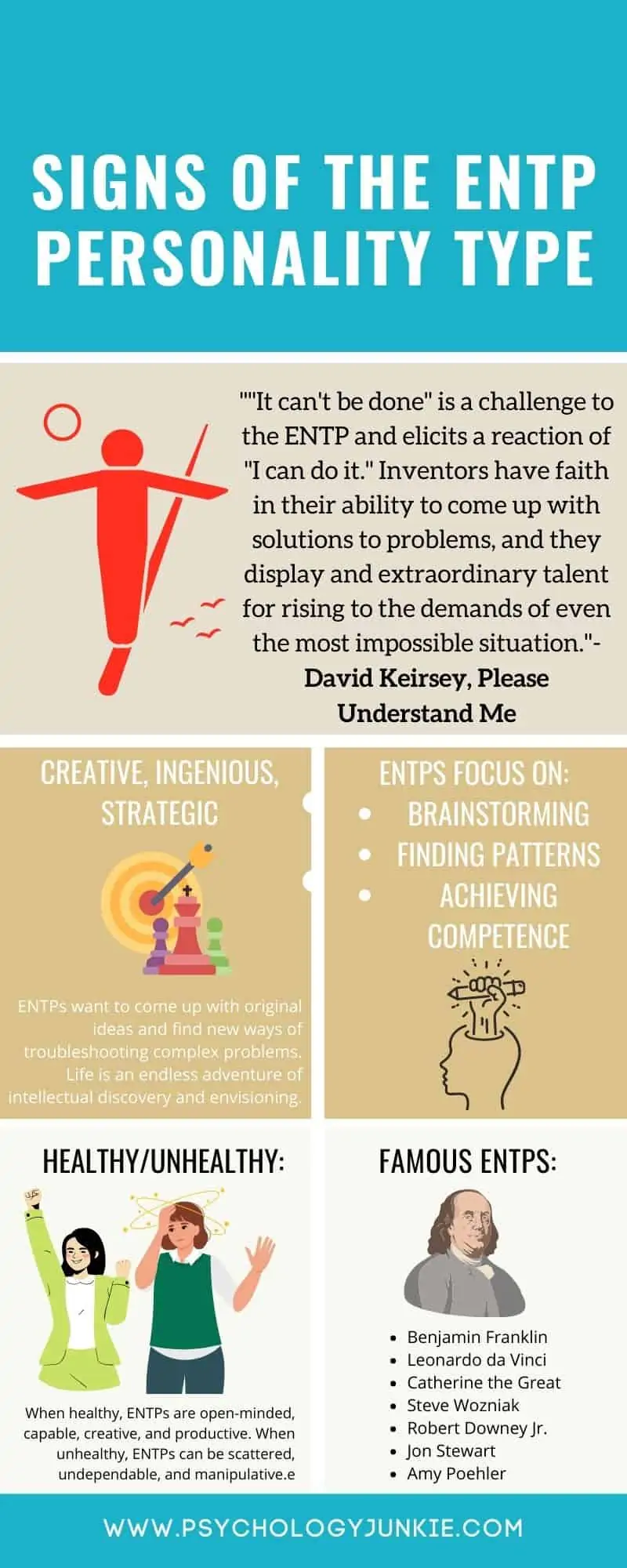 ENTP infographic describing some of the chore traits of ENTPs. #ENTP #MBTI #Personality