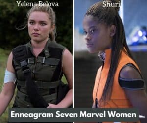 Enneagram 7 Marvel Women. Yelena Belova and Shuri