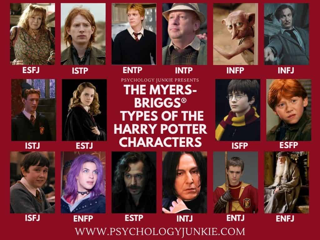 The MBTI of the Hary Potter characters in an infographic. #MBTI #Personality #typology
