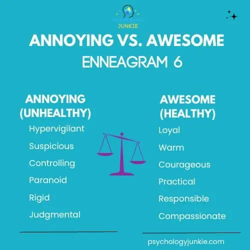 Enneagram 6 healthy vs unhealthy traits