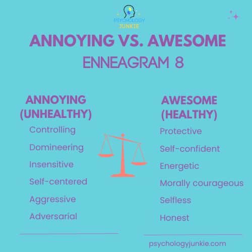 Enneagram 8 healthy vs unhealthy traits