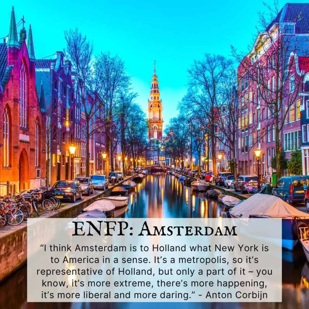 ENFP city is Amsterdam