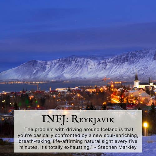 INFJ city is Reykjavik