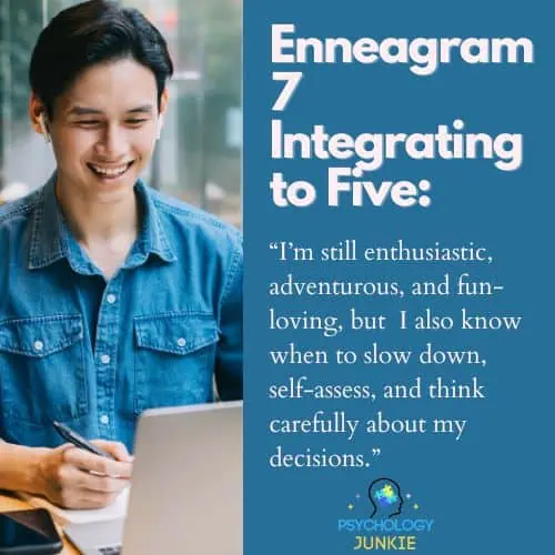 Enneagram Sevens integrating to Five