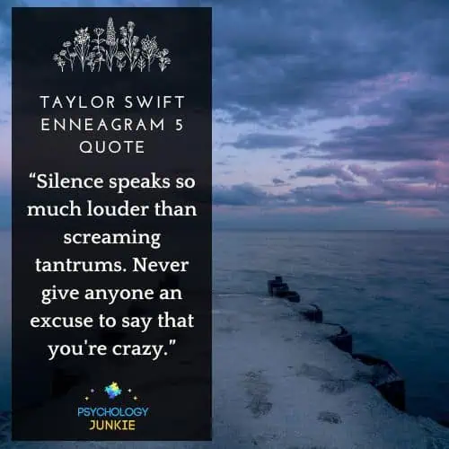 Taylor Swift Enneagram 5 quote