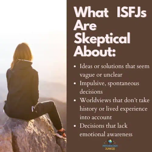 A list of the things ISFJs are skeptical of