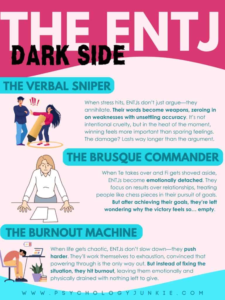 ENTJ Dark side infographic