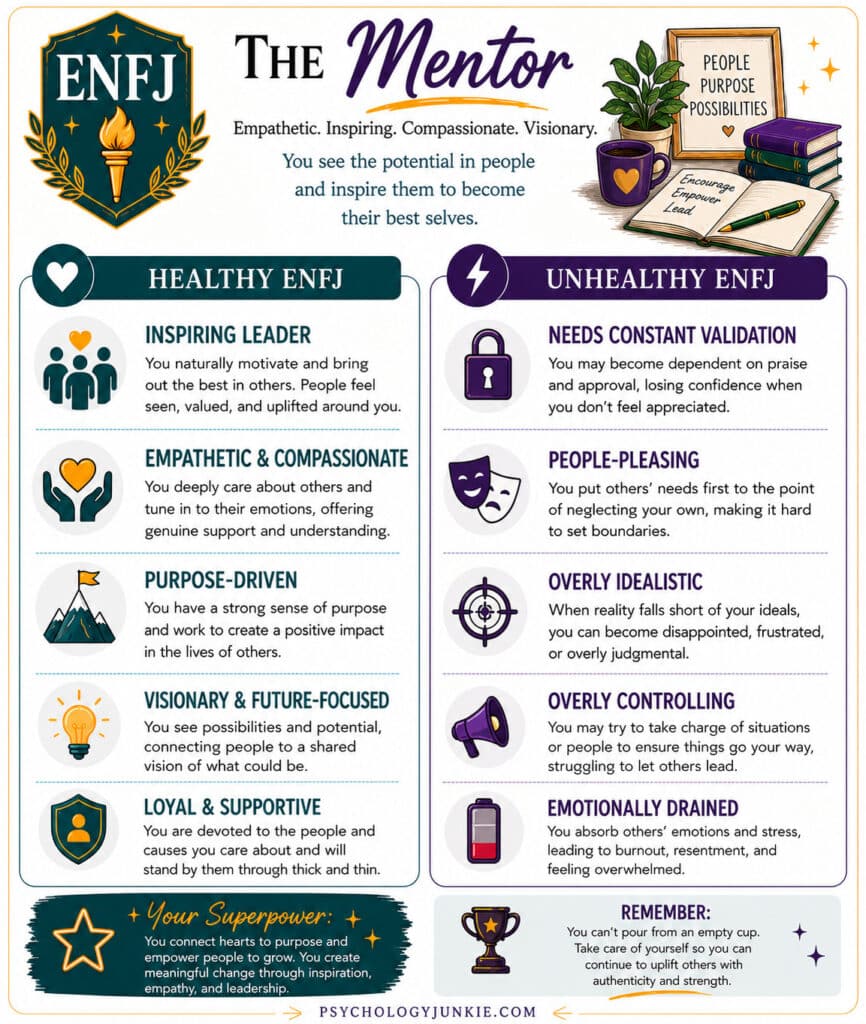 What healthy vs unhealthy ENFJs look like