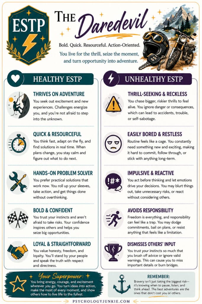 Healthy vs unhealthy ESTP
