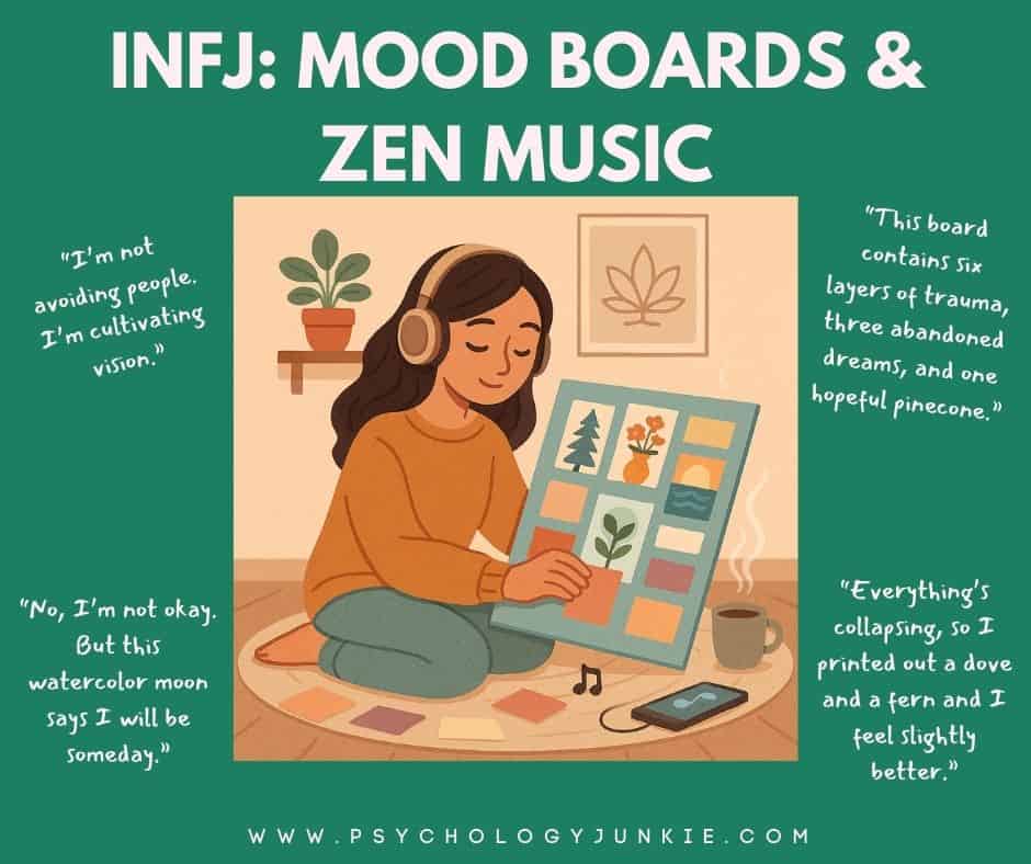 INFJ mood board and zen music
