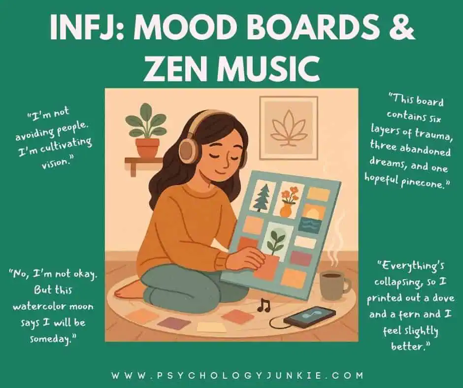 INFJ mood board and zen music