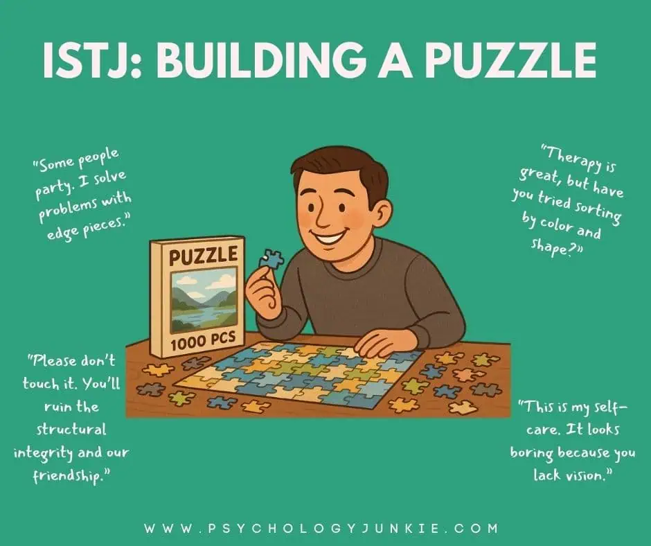 ISTJ building a puzzle